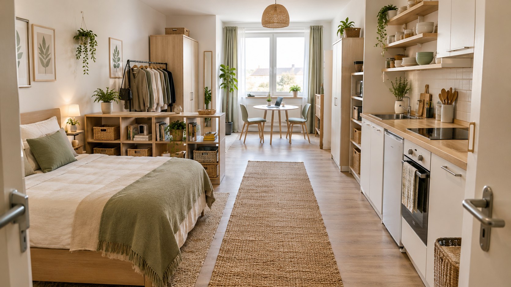 350-Sq-Ft Studio Organization: Plan the Walking Path First, Then the Storage Zones