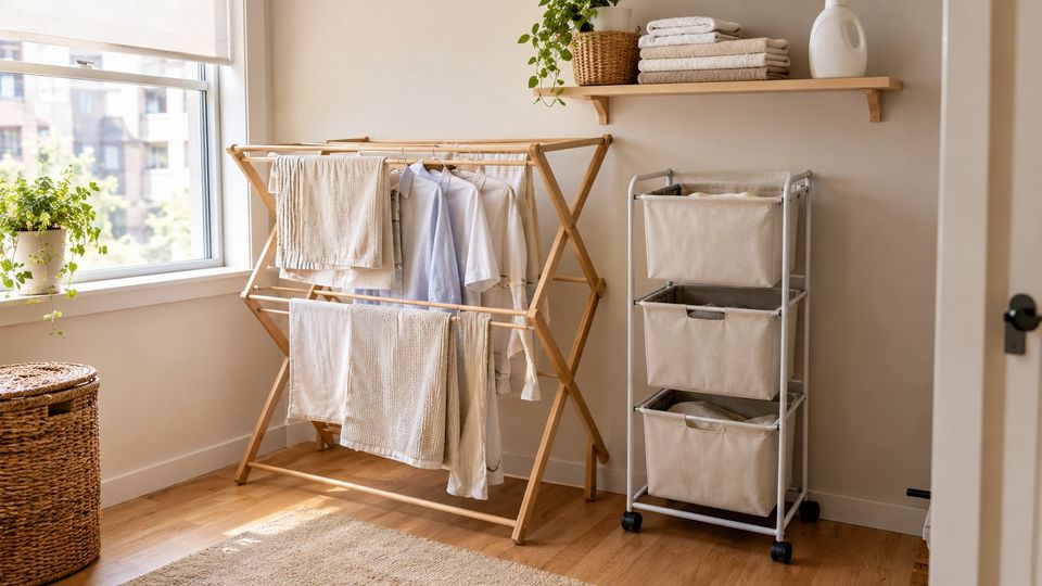 Laundry Without a Laundry Room: A Drying, Sorting and Folding Station for a Small Apartment