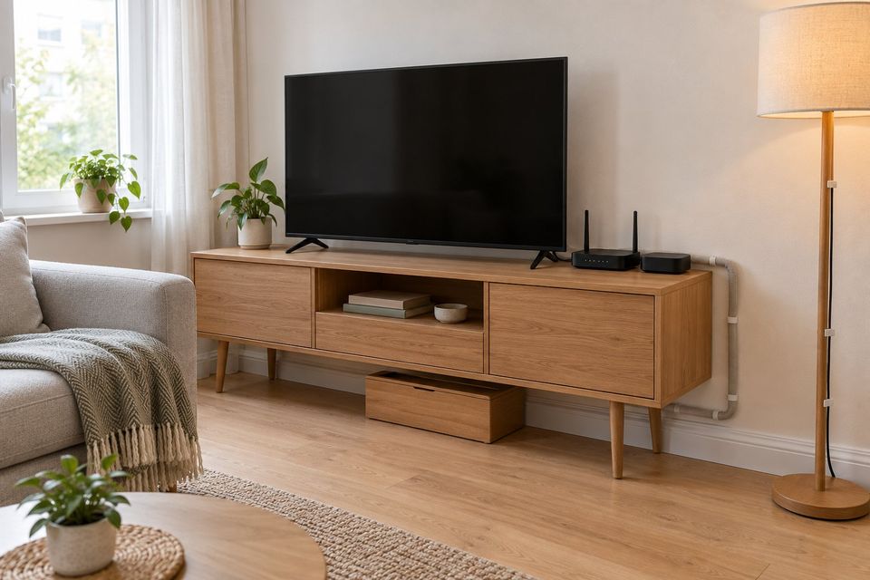 Living Room Cord Management Without Drilling Holes: A Renter-Safe Plan for TV, Lamp and Chargers